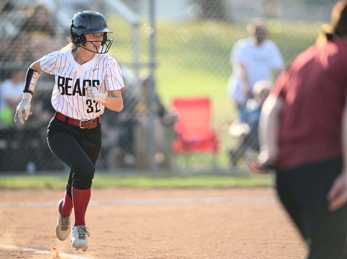 Harlan County junior center fielder Aly Sherman ran the bases in action from the 52nd District Tournament championship game. The Lady Baers fell 8-2 to Middlesboro. Both teams will play in the 13th Region Tournament on Monday at Jackson County.
