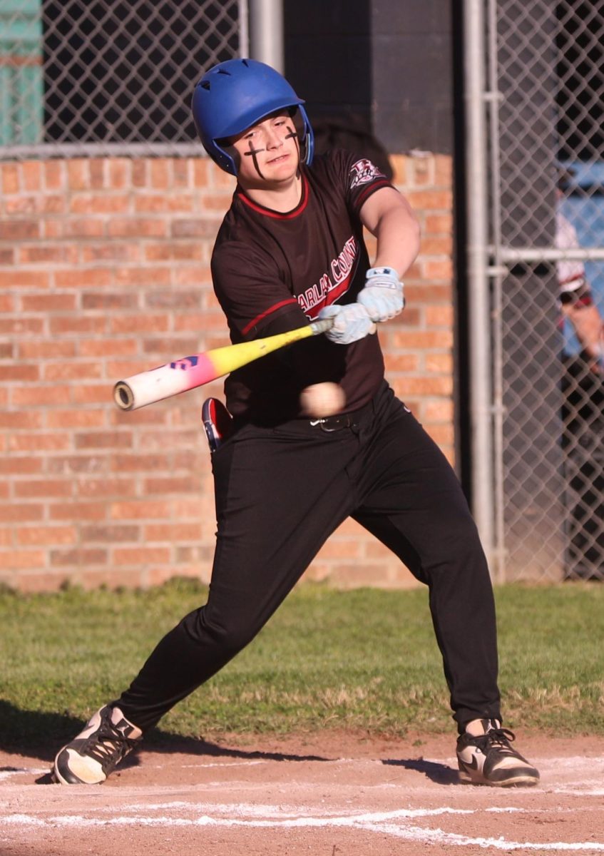 Harlan County eighth grader Carson Sanders connected on a pitch in action earlier this season.  The Bears defeated Perry Central and Jackson County and fell to Corbin in action this week. The Bears will play in the Southeastern Middle School Conference Tournament on Saturday in Corbin, taking on Cumberland or Bell County in the semifinals.
