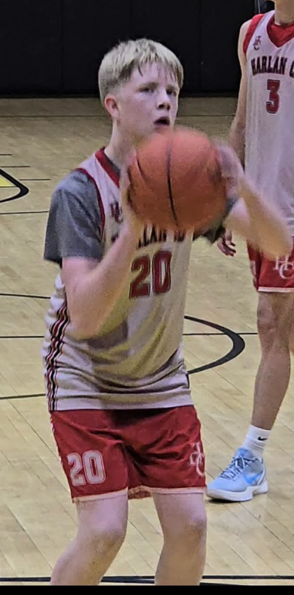 Harlan County freshman guard Blake Johnson scored nine points in the Bears' 51-28 win over Whitley County in junior varsity action Monday at Clay County.