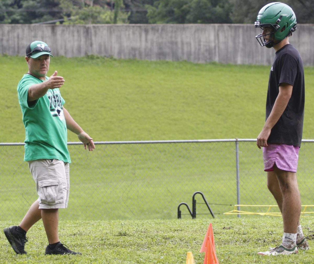 Frank Shope held his first practice as coach of the Harlan Green Dragons on Monday. Shope, a 2000 graduate of Harlan High School who went on to play at Cumberland College, inherits a squad that finished 1-10 last season. Shope is also the director of District Wide Services for the Harlan Independent Schools. The Green Dragons open their season Aug. 21 at home against Knott Central.
